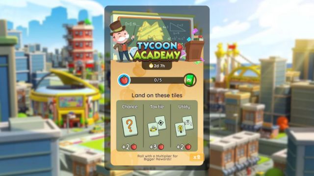 Monopoly GO Tycoon Academy Tiles Points