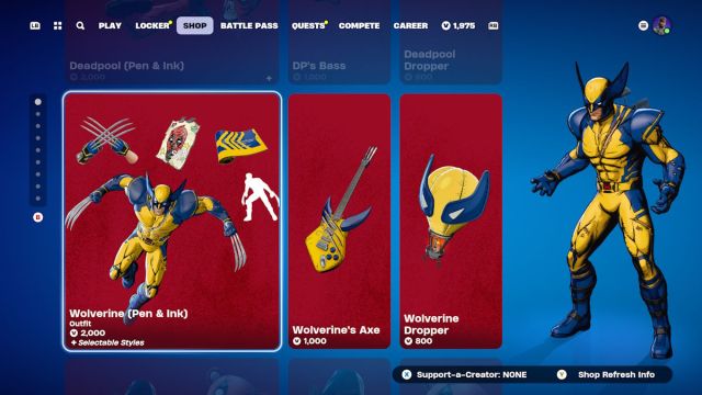 Fortnite shop Wolverine