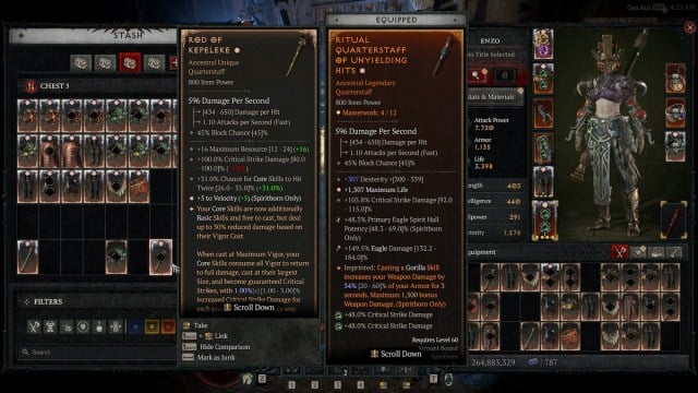 Ancestral Rod of Kepeleke Stats Diablo 4 Vessel of Hatred