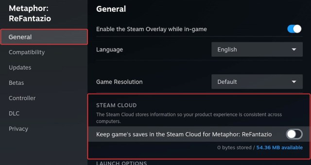 Disable Steam Cloud