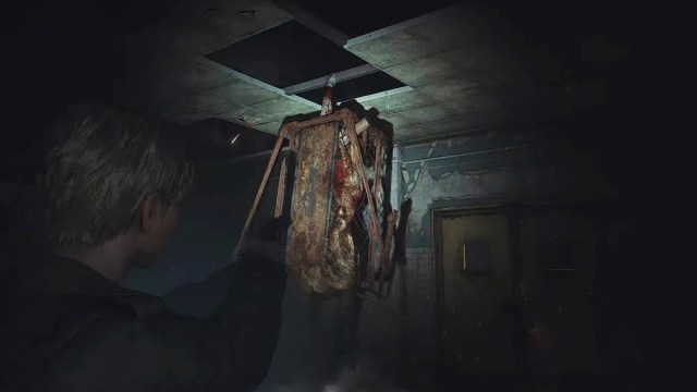 Silent Hill 2 Remake Flesh Lip boss hanging from ceiling