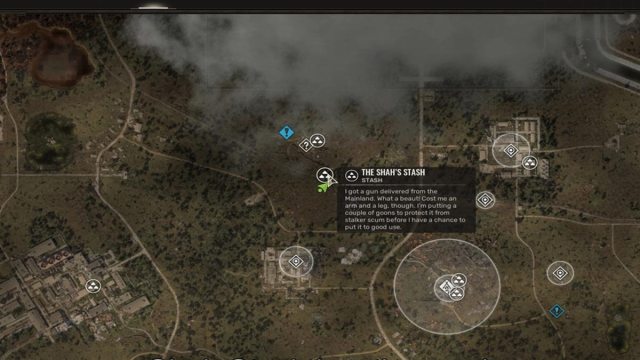 shah's stash location on the map in Stalker 2